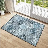 GarveeMore Teppich MosaikBlüte, rechteckig, Höhe: 5 mm, Mix aus Orient-, Boho- und modernem Wohnstil im Light-Luxury-Look