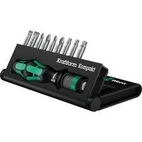 Bit-Satz Kraftform Kompakt 10, inkl. Steckgriff schwarz/grün, 10-teilig, 1/4"