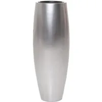 VIVANNO Bodenvase Fiberglas MAGNUM Rund - Silbermetallic Metallic Hochglanz (1 St), 30x80 cm