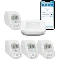 Homematic IP Heizkörperthermostat Starter Bundle Heizen Basic für 4 Heizkörper