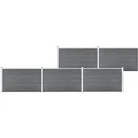 vidaXL Gartenzaun Gartenzaun WPC 872x106 cm Grau, (1-St)
