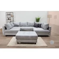 COLLECTION AB Wohnlandschaft Toni U-Form, B: 298 cm, Set: Sofa & Hocker, 3 Zierkissen, Federkern