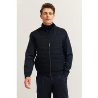 bugatti Sweatjacke Regular Fit mit Quersteppung aus einem Baumwollmix