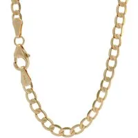 HOPLO Panzerkette Goldkette Panzerkette Länge 45cm - Breite 3,3mm - 585-14 Karat Gold, Made in Germany