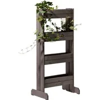 dobar Hochbeet, Vertikalbeet, 4 Pflanzkästen, Anthrazit