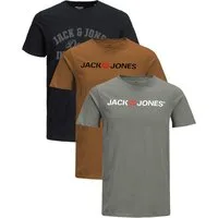 Jack & Jones T-Shirt Stilvolles Slim-Fit oder Regular Shirt mit Printdruck (3er-Pack) Printdruck