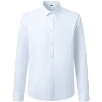Allthemen Businesshemd aus Bambusfaser Slim Fit Herrenhemd elastisches Langarmhemd