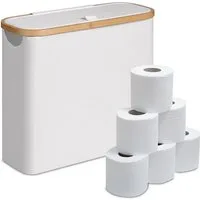 relaxdays Toiletten-Ersatzrollenhalter Toilettenpapier Aufbewahrung 12 Rollen, weiß