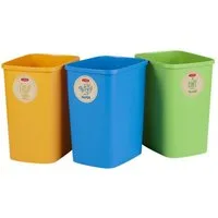 Curver Mülltrennsystem 249841, Eco Friendly 3er-Set Mülltrennungssystem 3x9L