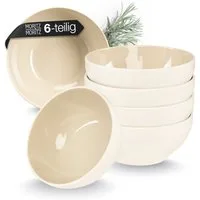 Moritz & Moritz Müslischüssel CAVO Müslibowl Sand, Steinzeug, (Set, 6-tlg), Spülmaschinengeeignet