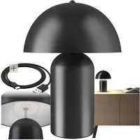 tectake Schreibtischlampe Akku-Tischlampe, Dimmbar, nicht relevant, Kleine Retro-Tischleuchte im angesagten Pilzdesign der 70er-Jahre