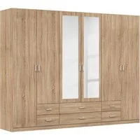 rauch Kleiderschrank Schrank Garderobe Ankleide GAMMA Breiten 91/136/181/226/271/315/360 cm (in 3 Ausstattungen BASIC/CLASSIC/PREMIUM (inkl. SOFT-CLOSE-Funktion) verschiedene Griff-Varianten, mit Spiegel TOPSELLER MADE IN GERMANY