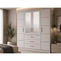 Beautysofa Kleiderschrank Kleiderschrank mit 4 türen BALI D4 Garderobenschrank mit Spiegel