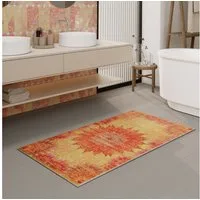 Wecon home Badematte Healing, Höhe 0,5 mm, fußbodenheizungsgeeignet, Polyester, rechteckig, Vintage, waschbar, rutschfest, schnell trocknend, robust, Badteppich