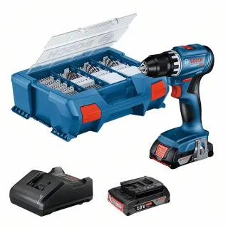 Bosch Akku-Bohrschrauber GSR 18V-45, 2 Akku GBA 18V 2.0Ah, Ladg. u. L-CASE - 06019K3205