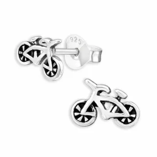 Fahrrad Ohrringe aus 925 Silber