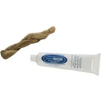 Fermit Dichtungskitt Dichtungshanf 50g + neo-fermit Dichtungspaste 90g 01061, (Neo Fermit 90 g Tube und 50 g Mazzoni-Flachs Zopf)