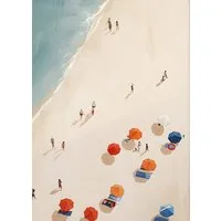 TPFLiving Kunstdruck OHNE RAHMEN, Strand, Meer, Ozean - Boote und Segelschiffe - (Leinwandbild XXL), Farben: Farben: grün, beige, blau -Größe: 20x30cm