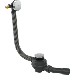 hansgrohe Exafill Ab- und Überlaufgarnitur 58130000 chrom, Komplettset, mit Wanneneinlauf