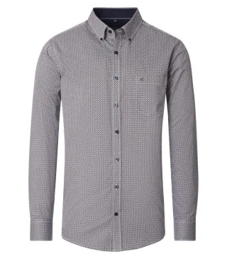 CASAMODA - Casual Fit: Freizeithemd rot/silver - Gr. - 3XL