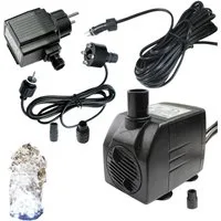 Arnusa Springbrunnenpumpe mit LED Quellsteinbeleuchtung Wasserpumpe Bachlaufpumpe 12V, Pumpe für Wasserspiele
