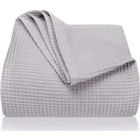Laynenburg Tagesdecke Waffelpique aus 100% Baumwolle – Baumwolldecke, Kuscheldecke, Wohndecke als Sommerdecke, Bett-Überwurf, Couch-Überwurf, Sofa-Decke