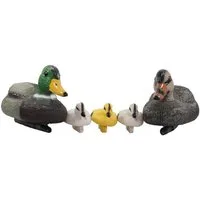 colourliving Teichfigur Schwimm Ente Schwimmenten-Familie 5er Set Teichfigur Schwimmfigur, (5-St., mit Öse zum befestigen), Teichfigur, Teichdekoration, witzige Schwimmfiguren