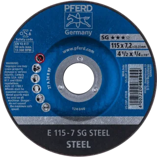 PFERD TOOLS Schruppscheibe E Leistungslinie SG STEEL für Stahl - 62211626