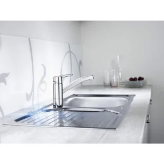 Hansa HANSAPOLO Eco Küchenarmatur 514822930004 3,36 l/min, schwenkbarer Auslauf, Ausladung 215mm, chrom