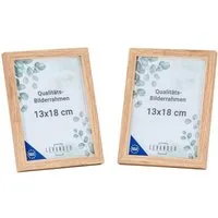 Levandeo® Bilderrahmen, 2er Set Portrait Bilderrahmen Made in EU 13x18 Eiche Optik