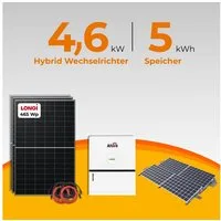 LONGI Solaranlage LONGi 2in1 PV-Tower, 4,6 kW Solaranlage + 5 kWh Speicher, Flachdach, (21-St)