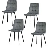 HTI-Living Esszimmerstuhl Stuhl Mesa Velvet Grau (Set, 4 St), Esszimmerstuhl Samt