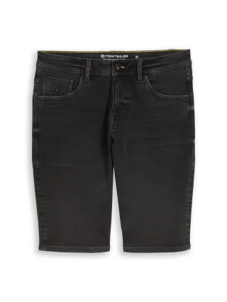 Tom Tailor - TTJOSH REGULAR SLIM Jeans Shorts mit Superstretch dark stone black denim - Gr. - 34