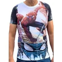 Spiderman Print-Shirt SPIDERMAN T-Shirt weiß Erwachsene + Jugendliche Slimfit S M L XL XXL