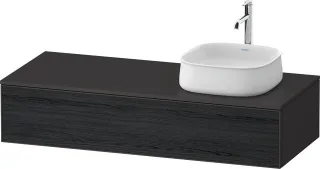Duravit Zencha Konsolenwaschtischunterbau wandhängend Eiche Schwarz & Graphit Matt & Supermatt 1300x ZE4812R16800000