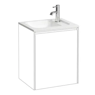 Laufen Meda Handwaschbecken H8141107571141 44x34cm, aus Marbond, ohne Überlauf, mit Hahnloch, weiß matt