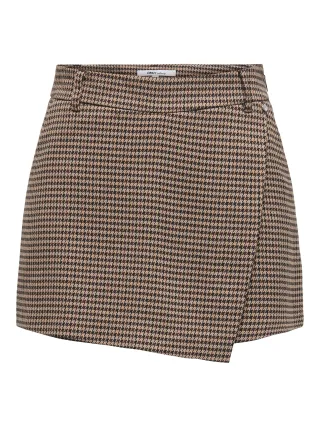 ONLY - ONLLETTIE LIFE MW CHECK SKORT TLR Decadent Chocolate - Gr. - 40