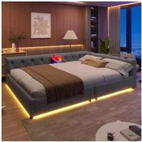 Flieks Daybett, Daybett Schlafsofa Doppelbett Tagesbett 140x200cm mit USB-Aufladen