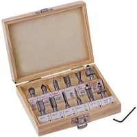 Falon-Tech Fräser-Set 12 tlg Fräsersatz Nutfräser Holzfräser Oberfräser 8mm, 12-tlg.