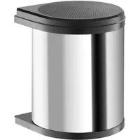 Hailo Einbaumülleimer Abfallsammler Mono 15 Liter für Schränke ab 40cm mit Drehtür, Edelstahl, schwarz automatischer Schwenkeimer mit Deckel