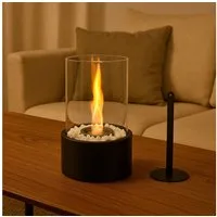 Edenoutdoor Tischfeuer Feuersäule Feuerstelle Deko-Kamin Tischkamin Feuerrohr (Tischkamin-Set, inkl. Deko-Steinchen, Flammenstempel und Zange), Indoor & Outdoor Kaminfeuer / Terrassenfeuer