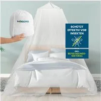 Hoberg Moskitonetz Moskitonetz Reise, XXL Outdoor Mückennetz Bett für Balkon & Doppelbett, Moskitozelt Baldachin - Insektenschutz & Mückenschutz für Balkon & Co.