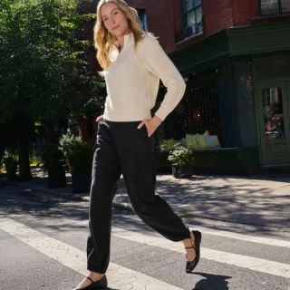 Cargohose aus Lyocell-Mix für Damen, Damen, size: regular, Schwarz, Baumwoll-Mischung, by Lands' End