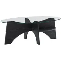 gopop Couchtisch Ovaler Glas-Wohnzimmertisch mit Stauraum, 6mm Hartglas (1-St), als Beistelltisch & Serviertisch 105x60x36cm