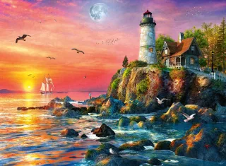 Ravensburger Puzzle 16581 - Leuchtturm am Abend [500 Teile]