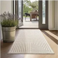 SIMPEX24 Outdoorteppich Skandinavischer 3D Design, Läufer, Höhe: 5 mm, Outdoor Teppich Wetterfest Modern Wohnzimmer Küchen Terrasse Balkon