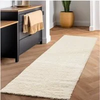 SIMPEX24 Teppich Unicolor - Einfarbig, Läufer, Höhe: 30 mm, Einfarbig Shaggy Teppich Wohnzimmer Langflor Versch. Farben und Größen