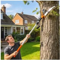 Outsunny Teleskop-Heckenschere 2-in-1 Astsäge mit integrierter Astschere, Baumsäge mit Teleskopstiel, bis 1.99 m Arbeitshöhe, (2-in-1 Astsäge mit integrierter Astschere, 1 St., Teleskop Gartensäge mit Baumschere), für hohe Äste 135,172,199 x 20 x 3,3