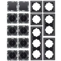 ChiliTec Lichtschalter 8x "PRO" anthrazit, Einbau (ja)