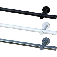Garduna Gardinenstange Gardinenstange Ø 20mm, kürzbar, Metall, 1-lauf, Gardinenstange komplett, hochwertig, Fixmaß, 20mm Vorhanstange